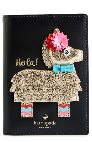 Kate Spade New York Pinata Applique Leather Passport Holder - Red