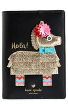 Kate Spade New York Pinata Applique Leather Passport Holder - Red