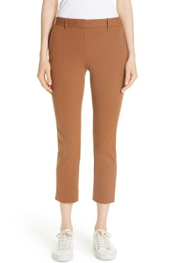 Women's Theory Treeca Stretch Cotton Pants - Brown