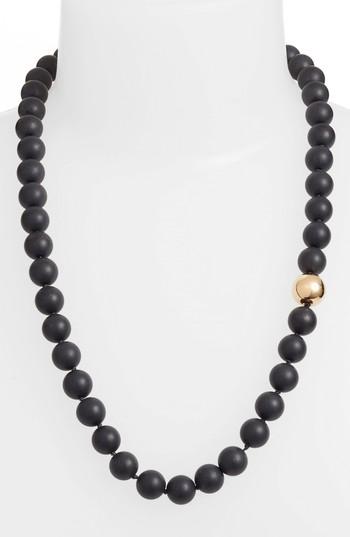 Women's Simon Sebbag Vermeil Bead Matte Onyx Necklace