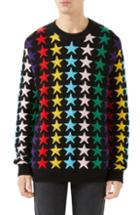 Men's Gucci Allover Jacquard Stars Wool Sweater