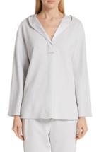 Women's Lafayette 148 New York Cotton Henley Hoodie - Grey