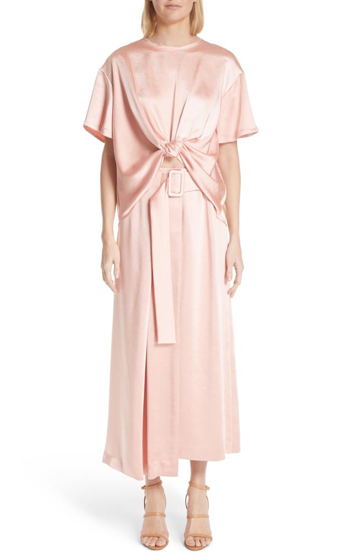 Women's Rejina Pyo Ellis Belted Satin Wrap Skirt