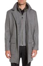 Men's Cole Haan Melton Topcoat With Removable Bib, Size - Grey
