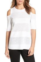 Women's Nic+zoe Cold Shoulder Sweater - White