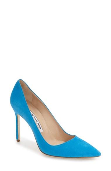 Women's Manolo Blahnik 'bb' Pointy Toe Pump Us / 35eu - Blue