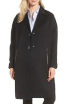 Women's Michael Michael Kors Drop Shoulder Double Face Wool Blend Coat - Black