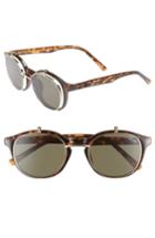 Women's Quay Australia Penny Royal 55mm Flip-up Round Sunglasses - Tort/ Green