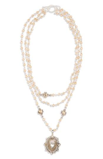 Women's Virgins Saints & Angels Bicone Sacred Heart Rosary Necklace (special Purchase) (nordstrom Exclusive)