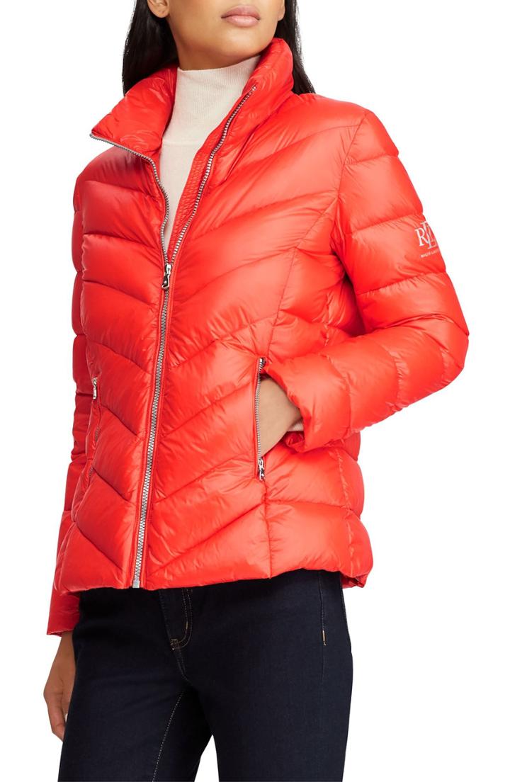 Women's Lauren Ralph Lauren Chevron Quilted Packable Down Jacket