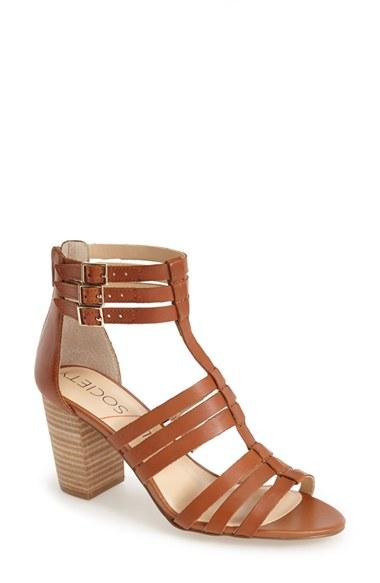 Women's Sole Society 'elise' Gladiator Sandal M - Brown