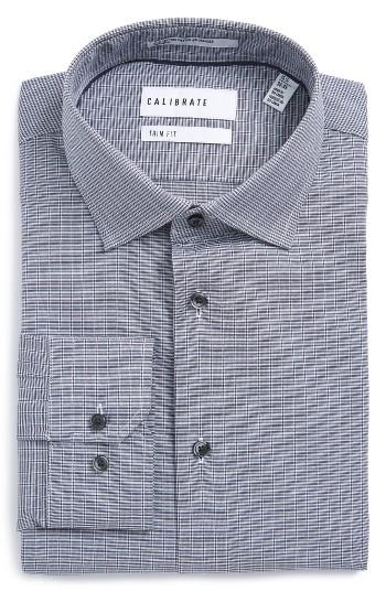 Men's Calibrate Trim Fit Non-iron Dress Shirt .5 34/35 - Blue