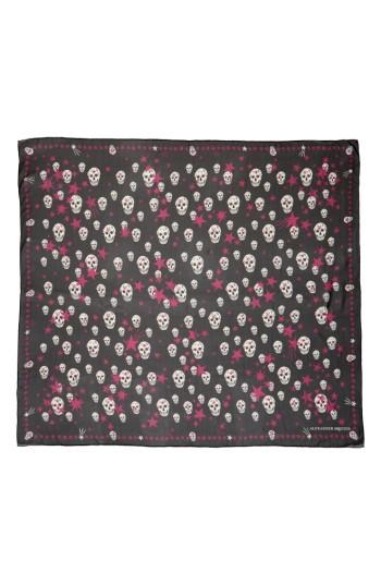 Women's Alexander Mcqueen Starlight Skull Silk Chiffon Scarf, Size - Black