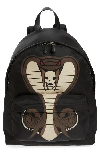Men's Givenchy Cobra Print Nylon Backpack -