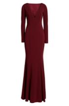 Women's Katie May Back Cutout Trumpet Gown - Burgundy