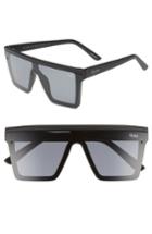 Women's Quay Australia Hindsight 67mm Shield Sunglasses - Black/ Smoke