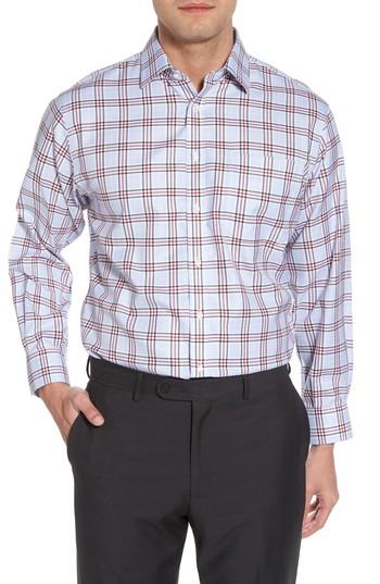 Men's Nordstrom Men's Shop Smartcare(tm) Classic Fit Plaid Dress Shirt .5 35 - Red