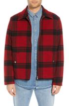 Men's The Kooples Classic Fit Plaid Wool Trapper Jacket - Red