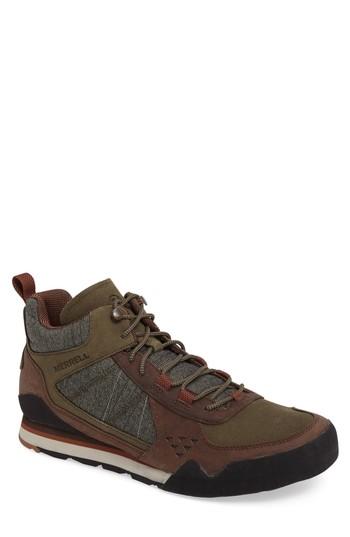 Men's Merrell Burnt Rock Mid Sneaker .5 M - Green