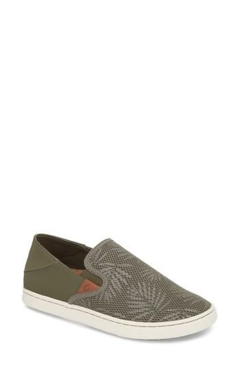 Women's Olukai 'pehuea' Slip-on Sneaker .5 M - Green