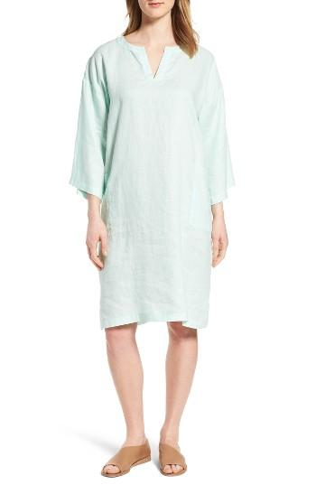 Women's Eileen Fisher Organic Linen Shift Dress, Size - Green