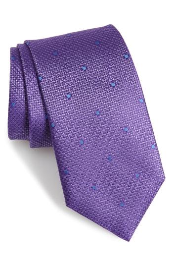 Men's David Donahue Dot Silk Tie, Size - Purple