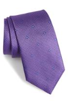 Men's David Donahue Dot Silk Tie, Size - Purple
