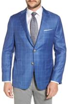 Men's Hickey Freeman Global Guardian Classic Fit Windowpane Wool Sport Coat R - Blue