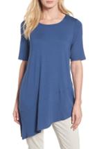 Women's Eileen Fisher Asymmetrical Jersey Top, Size - Blue
