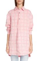 Women's Jw Anderson Logo Grid Linen Tunic