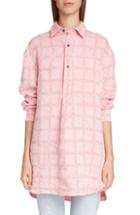 Women's Jw Anderson Logo Grid Linen Tunic