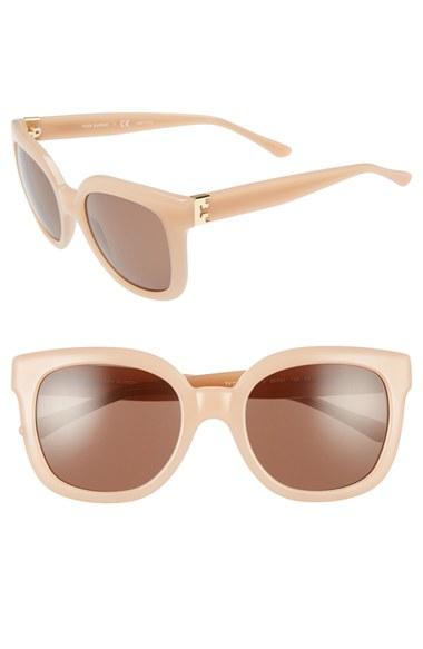 Women's Tory Burch 54mm Cat Eye Sunglasses - Blush