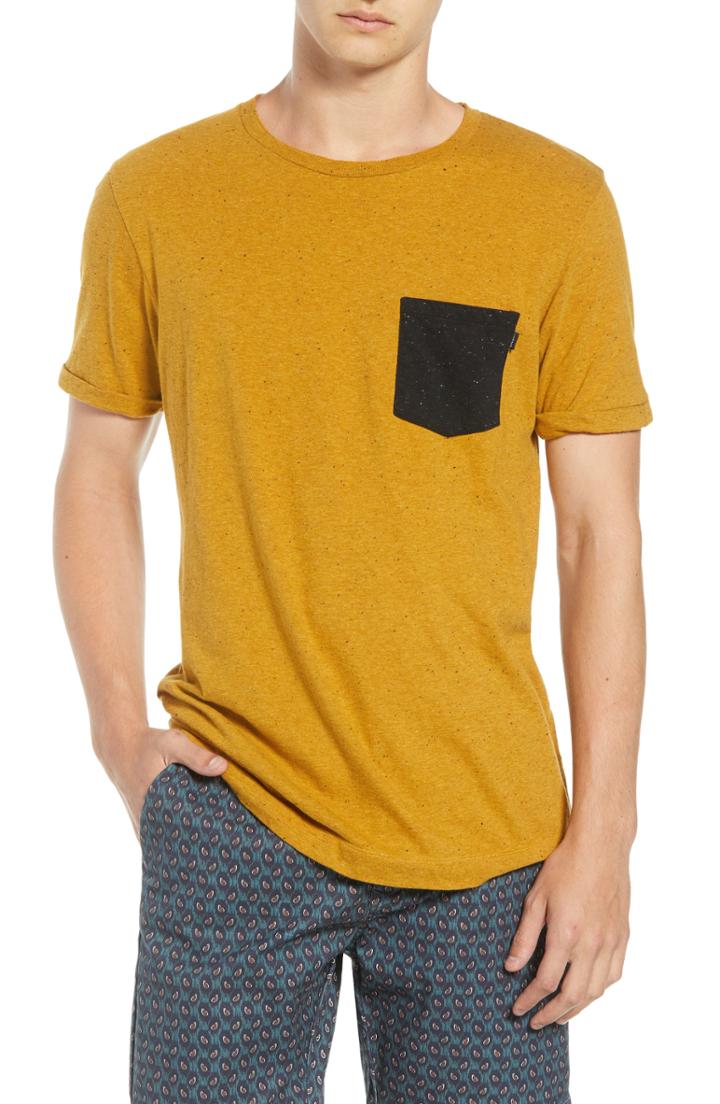 Men's Scotch & Soda Nep Jersey Pocket T-shirt, Size - Orange