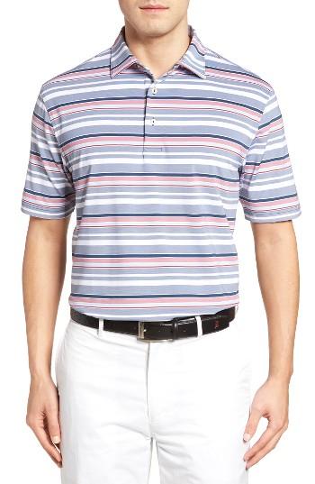 Men's Peter Millar Sean Wheaton Stripe Jersey Polo - Blue