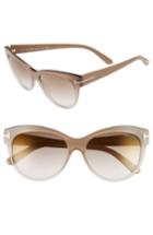 Women's Tom Ford 'lily' 56mm Cat Eye Sunglasses - Beige/ Brown Mirror