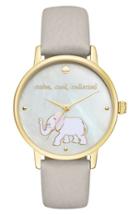 Women's Kate Spade New York 'metro' Elephant Leather Strap Watch, 34mm