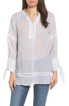 Women's Caslon Tie Sleeve Woven Tunic - Blue