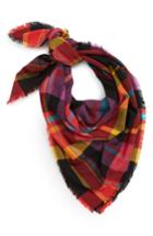 Women's Bp. Multicolor Plaid Scarf, Size - Red