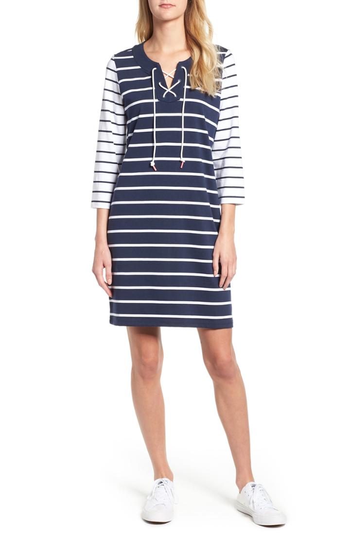 Women's Tommy Bahama Floricita Lace-up Stripe Shift Dress