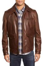 Men's Schott Nyc 'sunset' Leather Jacket - Brown