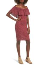 Women's Mimi Chica Off The Shoulder Ruffle Knit Dress - Red