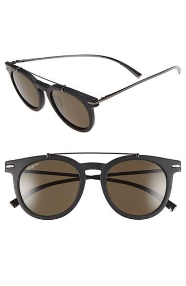 Men's Salvatore Ferragamo 51mm Sunglasses - Matte Black