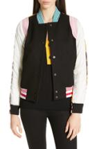 Women's N?21 Floral Print Contrast Varsity Jacket Us / 36 It - Black