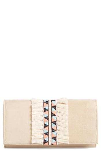 Shiraleah Rada Embroidered Clutch - Beige