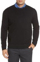 Men's Robert Talbott 'jersey Sport' Cotton Blend Crewneck Sweater, Size - Black