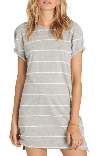 Women's Billabong Down Time Stripe T-shirt Dress - Grey