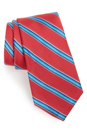 Men's Nordstrom Men's Shop Chester Stripe Silk Tie, Size - Purple