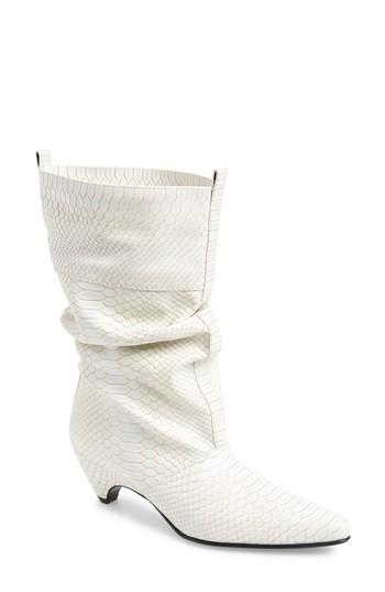 Women's Stella Mccartney Python Embossed Slouch Boot Us / 36eu - White