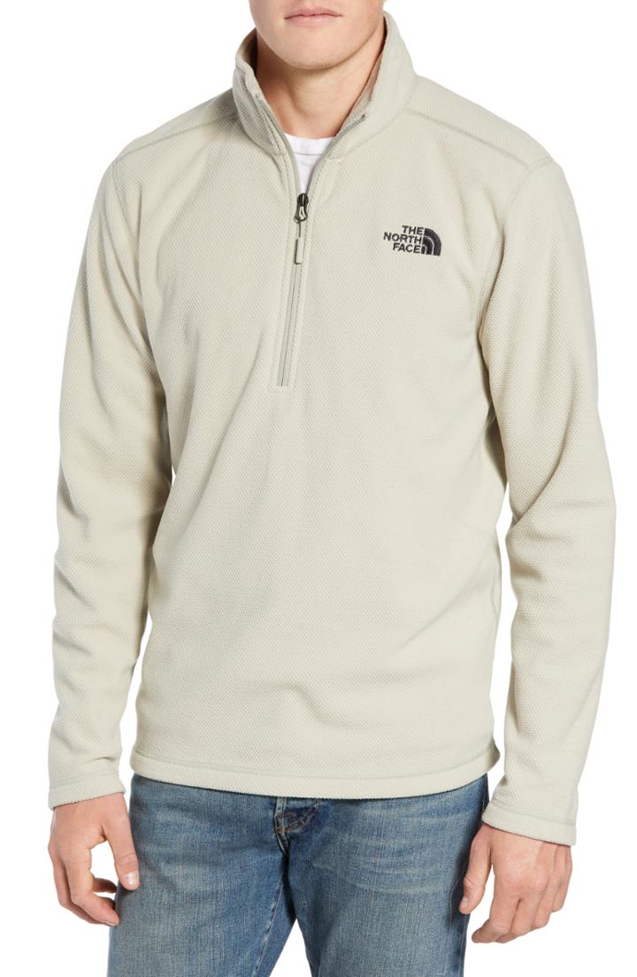 Men's The North Face Texture Cap Rock Quarter Zip Fleece Jacket, Size - Beige