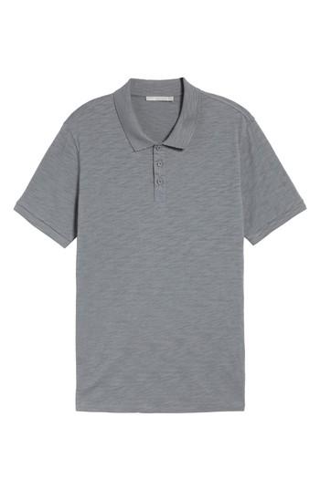 Men's Vince Fit Slub Polo, Size Medium - Grey